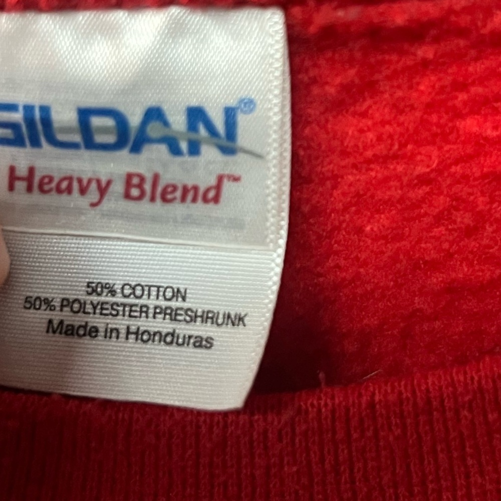 Gildan Red Crewneck Sweater with Festive Design - Picture 5 of 5
